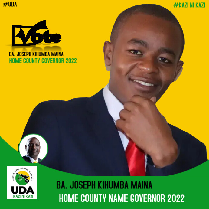 Uda Ruto campaign with ruto UDA Template | PosterMyWall