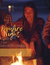 Campfire Night Video Invitation / Flyer Volante (Carta US) template