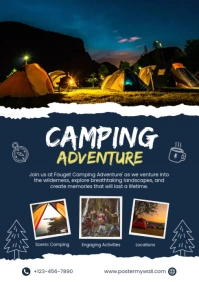 camping adventure template A4