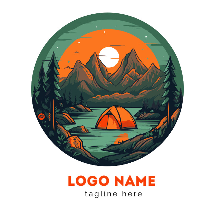 Camping logo Logótipo template
