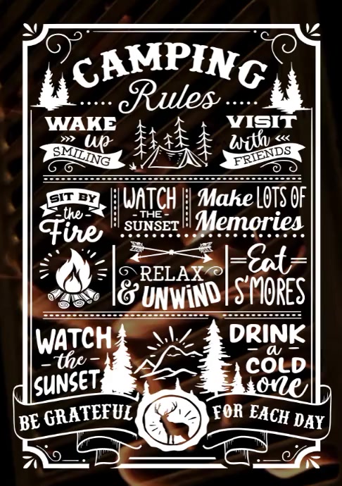 camping rules A4 template