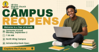 Yellow Campus Reopening Obraz udostępniany na Facebooku Template