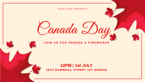 Canada day, 1st july, event Blog overskrift template