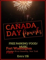 Canada Day, Fireworks Folheto (US Letter) template