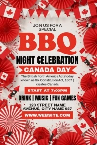 Canada Day Barbeque Celebration Póster template