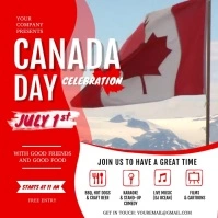 Canada Day Celebration Event Square Video Carré (1:1) template