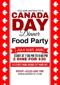 Canada Day Dinner Ads A4 template