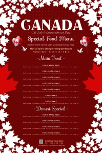 Canada Menu Canada Day, Menu Template | PosterMyWall