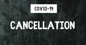 Black COVID-19 Cancellation Notice Obraz udostępniany na Facebooku Template
