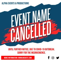 Cancelled Event Notice Social Media Post Ad Publicación de Instagram template