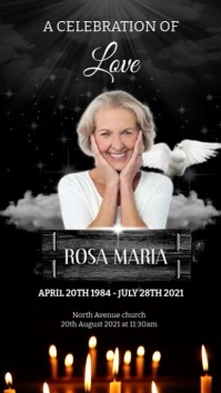 Candle and Dove Funeral Instagram Story template