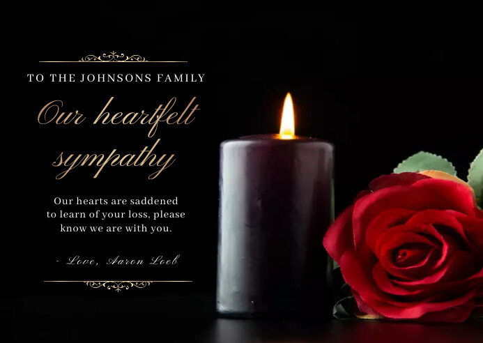 Plantilla de Candle and Rose sympathy card | PosterMyWall