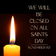 Candle Business Closed On All Saints Day Instagram Post template