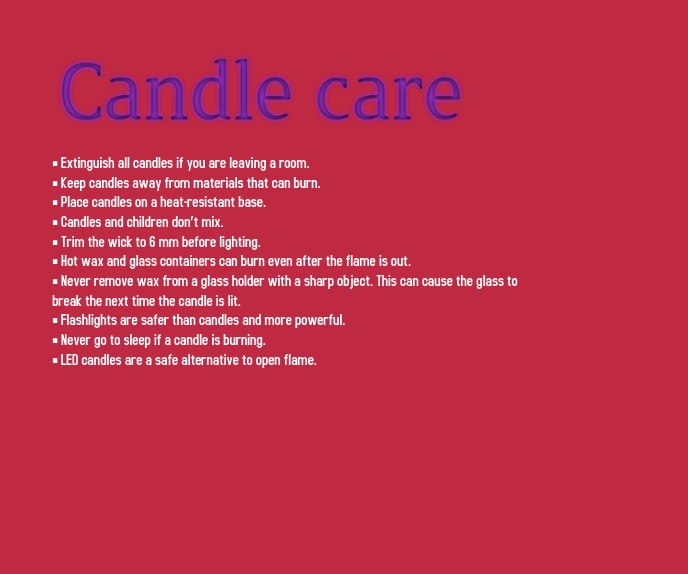 Candle Care Template PosterMyWall