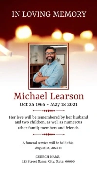 Candle Funeral Evite Instagram Video Story template