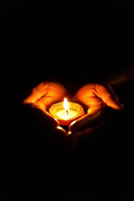 Candle in Hands Template Poster
