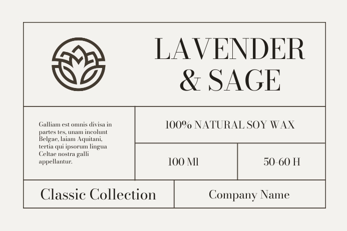 Sage Label candle label lavender & sage template kaki ba | PosterMyWall