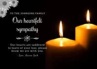 Candle Sympathy Card Postal template