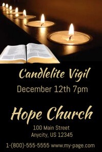 Customizable Design Templates For Candlelight Vigil
