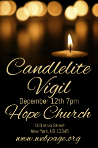 Customizable Design Templates For Candlelight Vigil