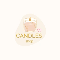 Candles shop logo template