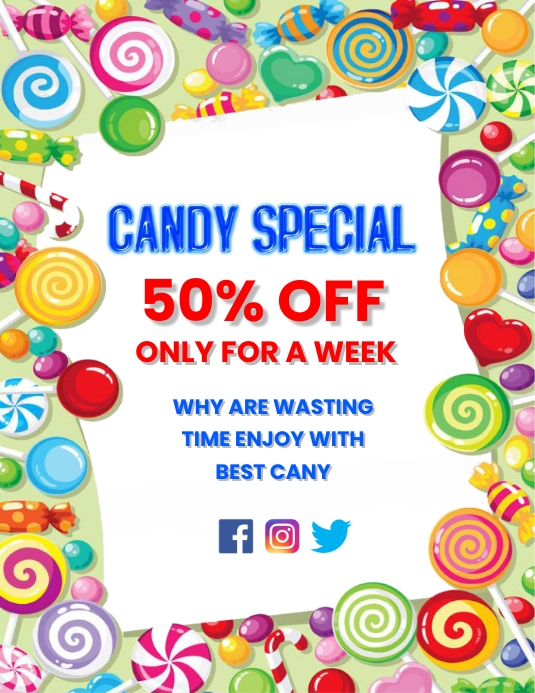 CANDY AD FLYER Template | PosterMyWall