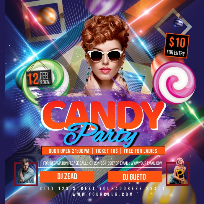 Candy Party Message Instagram template