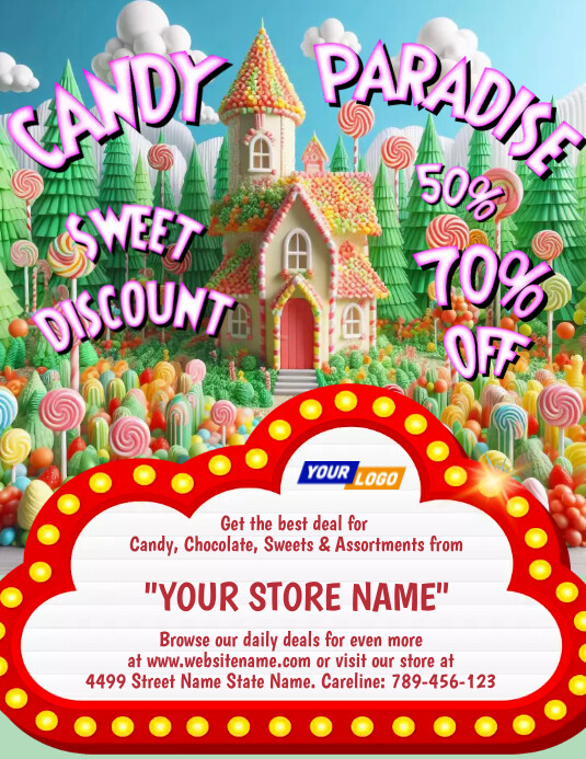 Candy Shop Ad Flyer Template | PosterMyWall