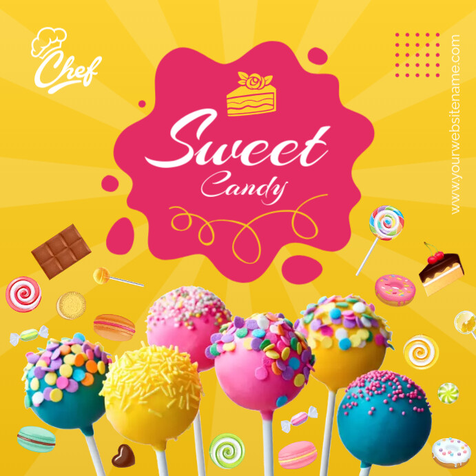 Candy Shop Post Candy Shop - Sweet Shop - Cake Shop Post Template | PosterMyWall