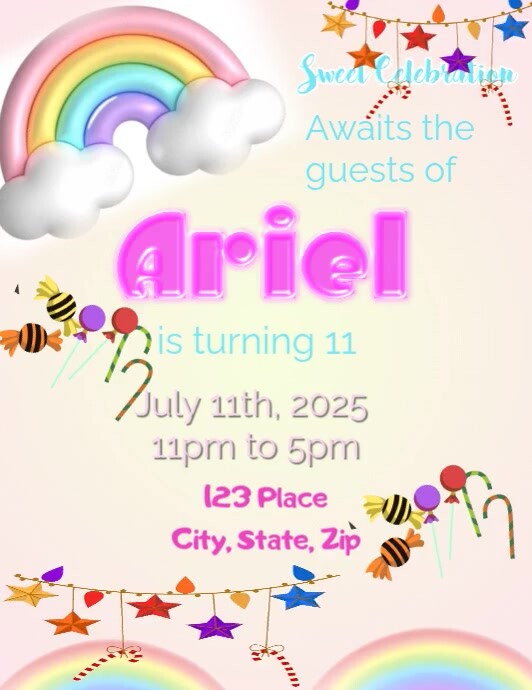 Candyland Invitations Iflaya (Incwadi ye-US) template