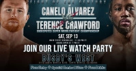 CANELO ÁLVAREZ vs TERENCE CRAWFORD: Undisputed Boxing Championship Watch Party Template auf Facebook geteiltes Bild