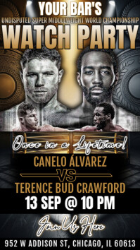 Canelo Alvarez vs Terence Crawford Boxing Championship Watch Party Instagram Post Template