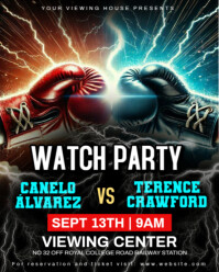 Canelo Alvarez vs Terence Crawford Boxing Watch Party Flyer Template Instagram Portrait