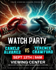 Canelo Alvarez vs Terence Crawford Boxing Watch Party Flyer Template Instagram Portrait