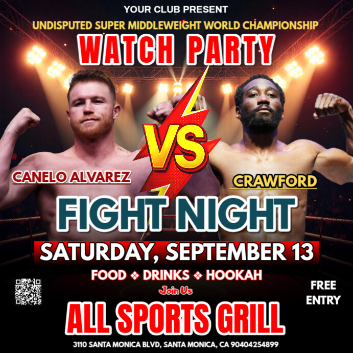 Canelo vs Crawford Undisputed Boxing Championship Match Watch Party