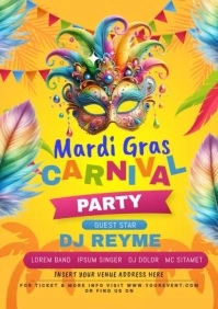 Canival Mardi Gras A4 template