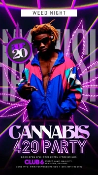 Cannabis 420 Party Historia de Instagram template