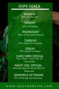 cannabis menu  flyer Spanduk 4' × 6' template