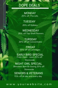 cannabis menu  flyer Poster template