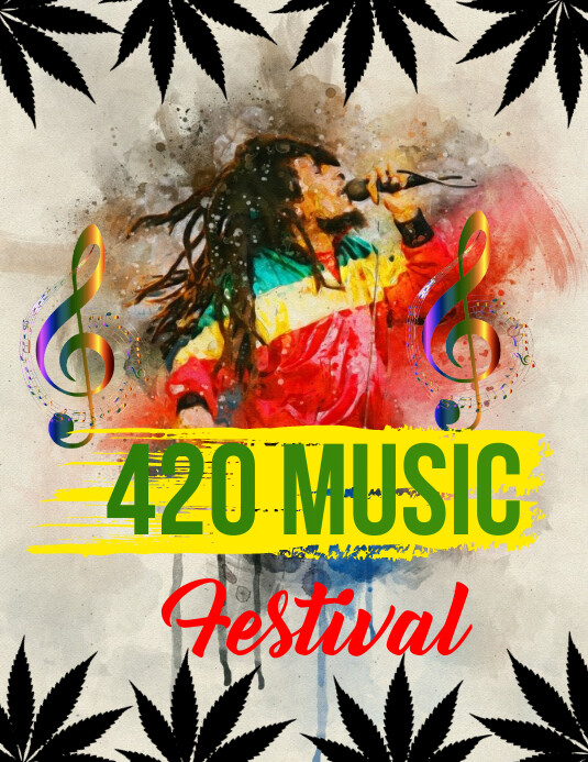 cannabis music 420 flyer template PosterMyWall