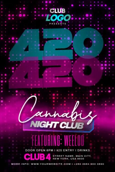 Cannabis Night Club Poster template
