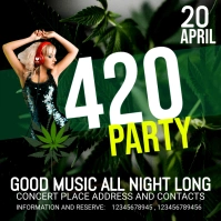 cannabis party flyer template Instagram-Beitrag