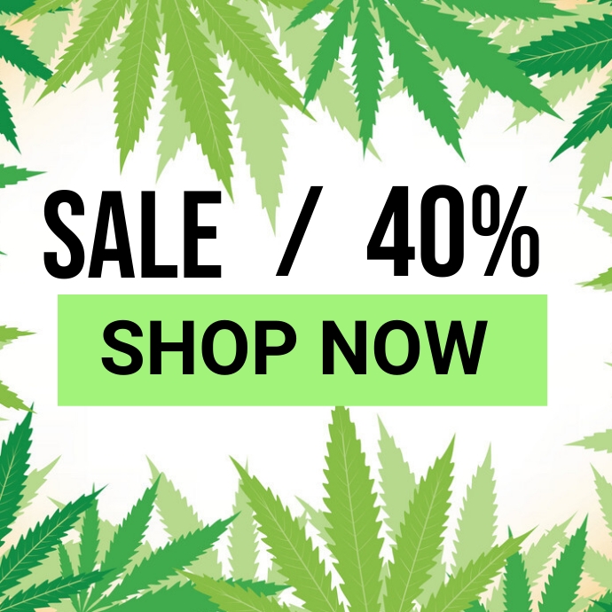 cannabis sale flyer Logótipo template