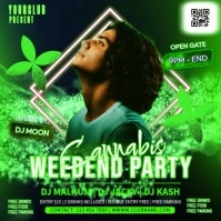 Cannabis Weedend Party Publicação no Instagram template