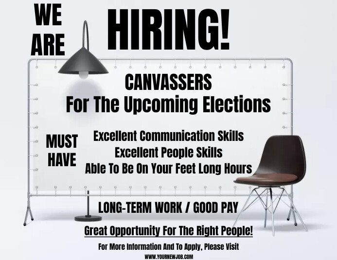 CANVASSERS WANTED Template PosterMyWall
