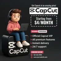 CapCut Subscription Selling Ad Template Square (1:1)