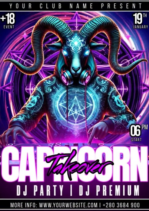 Capricorn Take Over Template | PosterMyWall