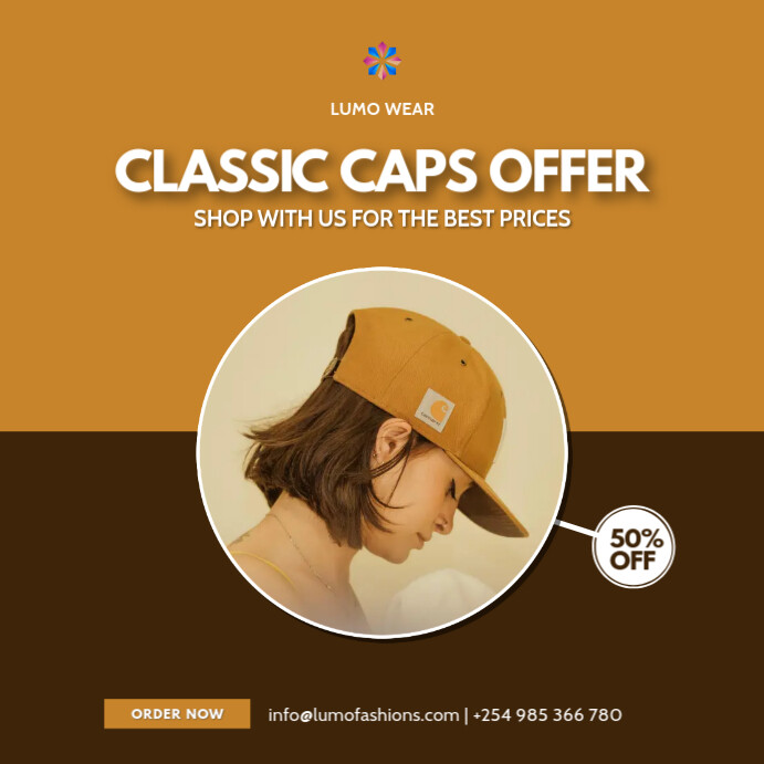 caps fashion sale template Persegi (1:1)