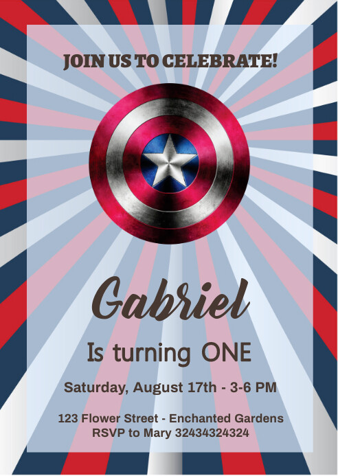 captain america invitation Template | PosterMyWall