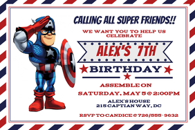 17 090 Captain America Birthday Invitation Customizable Design Templates Postermywall